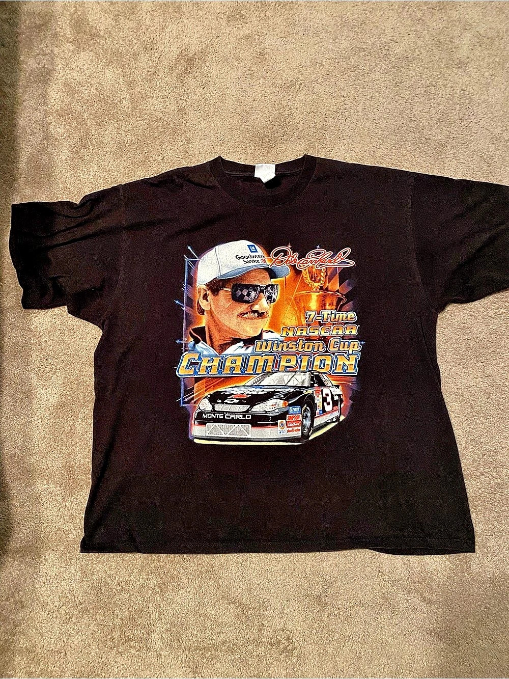 Chase Authentics Dale Earnhardt 7-Time NASCAR Winston Cup Champion T-Shirt Tee